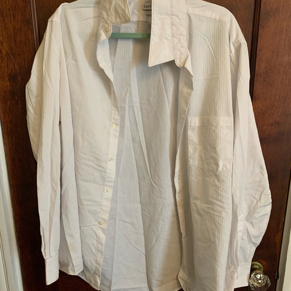 Van Heusen white button down